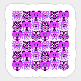 Lions, Tigers and Bears, Bold pink. Sticker